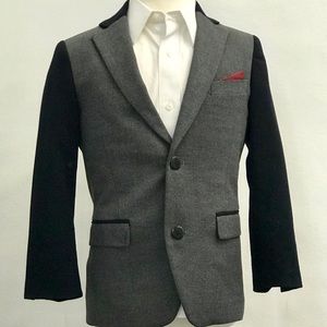 AXNY Boys Blazer Suit Jacket Size 6 Navy & Gray